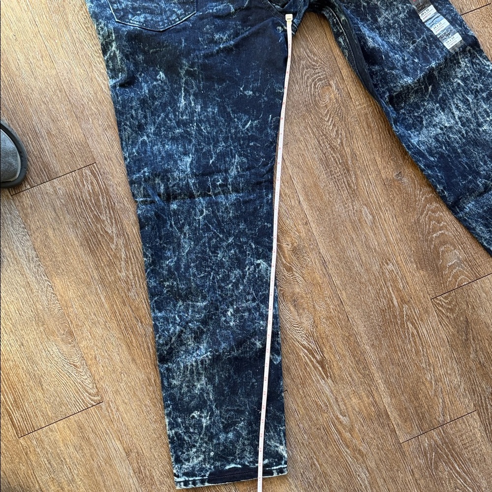 Levi's 541 Men's Acid Washed Navy Blue Straight Jeans - Picture 4 of 9